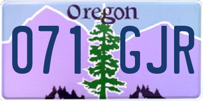 OR license plate 071GJR