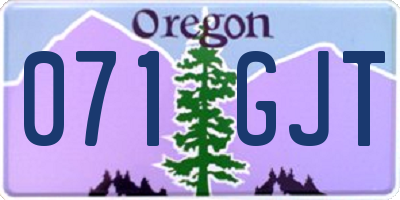 OR license plate 071GJT