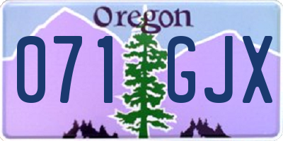 OR license plate 071GJX