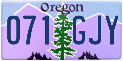 OR license plate 071GJY