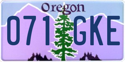 OR license plate 071GKE