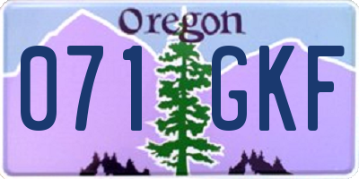 OR license plate 071GKF