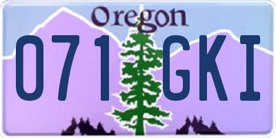 OR license plate 071GKI