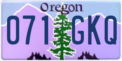 OR license plate 071GKQ