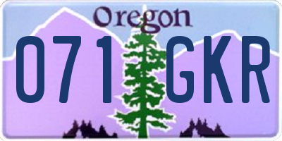 OR license plate 071GKR
