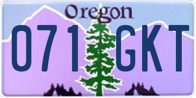 OR license plate 071GKT