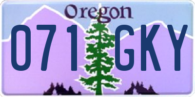 OR license plate 071GKY