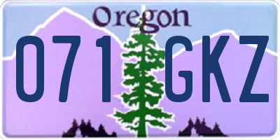 OR license plate 071GKZ