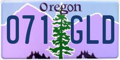 OR license plate 071GLD