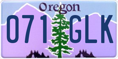 OR license plate 071GLK