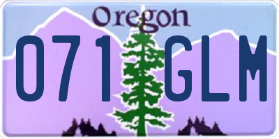 OR license plate 071GLM