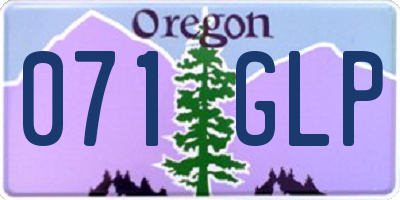 OR license plate 071GLP