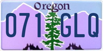 OR license plate 071GLQ