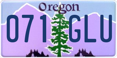 OR license plate 071GLU