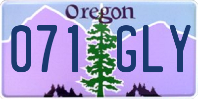 OR license plate 071GLY