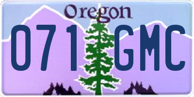 OR license plate 071GMC