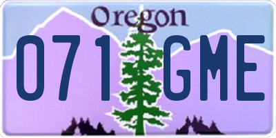 OR license plate 071GME