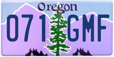 OR license plate 071GMF