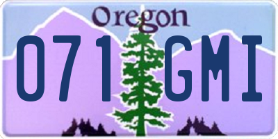 OR license plate 071GMI