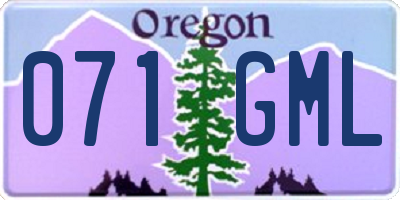 OR license plate 071GML