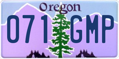 OR license plate 071GMP
