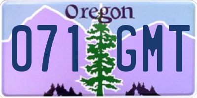 OR license plate 071GMT
