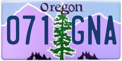 OR license plate 071GNA