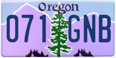 OR license plate 071GNB
