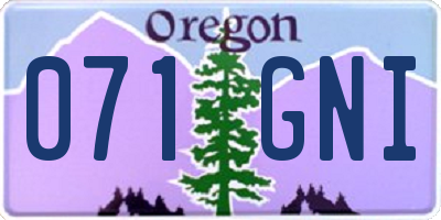OR license plate 071GNI