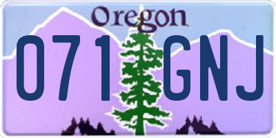 OR license plate 071GNJ