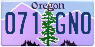 OR license plate 071GNO