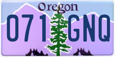 OR license plate 071GNQ