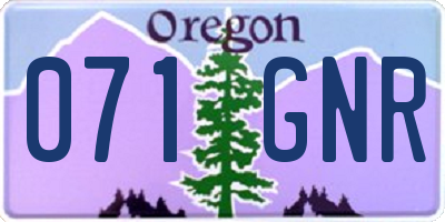 OR license plate 071GNR