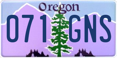 OR license plate 071GNS