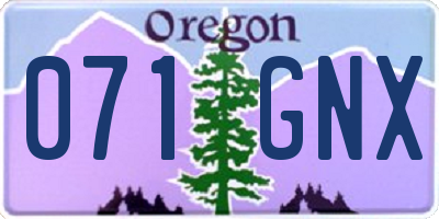 OR license plate 071GNX