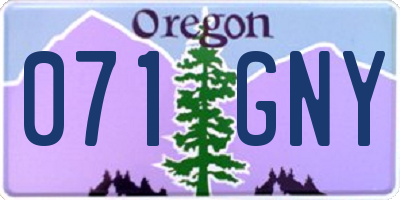 OR license plate 071GNY