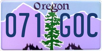OR license plate 071GOC