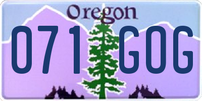 OR license plate 071GOG
