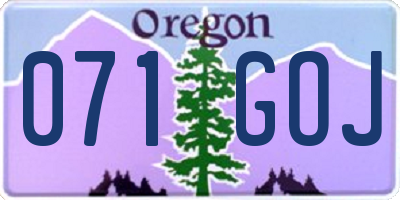 OR license plate 071GOJ