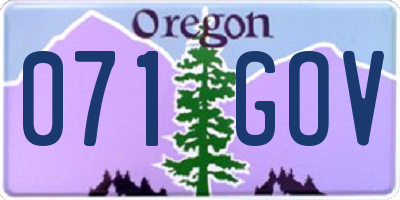 OR license plate 071GOV