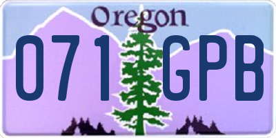 OR license plate 071GPB