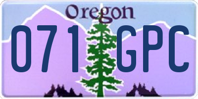OR license plate 071GPC