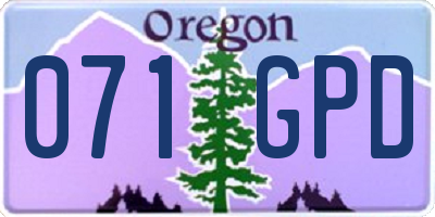 OR license plate 071GPD