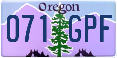 OR license plate 071GPF