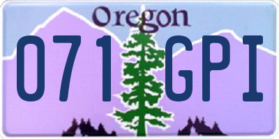 OR license plate 071GPI