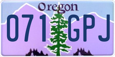 OR license plate 071GPJ