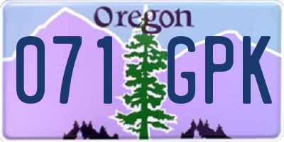 OR license plate 071GPK
