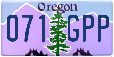 OR license plate 071GPP