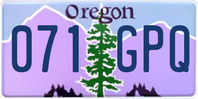 OR license plate 071GPQ
