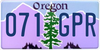OR license plate 071GPR